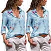 Womens Charm Ladies Loose Chiffon Tops Long Sleeve Shirt Casual Blouse T-shirt