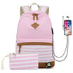 Shoulder bag womens fashion Korean printed bag middle school students satchel stripe canvas backpack