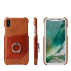 New iPhoneX Max Mobile Shell Huawei Mobile Phone Ring Holder Mobile Phone Leather Case Light Brown