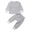2pcs Newborn Baby Boy Girl Striped Tops T ShirtLong Pants Outfits Clothes Set