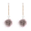 Cute Fur Ball Earrings Dangle Drop Earrings Pearl Earrings for Women Girl