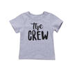 Kids Baby Boy Girl Short Sleeve Tops T-Shirt Outfits Gray Clothes Summer Casual