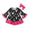 Toddler Kids Baby Girl Dress Deer Christmas 2Pcs Clothes Princess Party Dresses