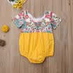 UK Newborn Baby Girl Short Sleeve Flower Romper Bodysuit Jumpsuit Outfit Sunsuit