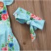 Floral Infant Baby Girls Backless Romper Jumpsuit Sunsuit Headband Outfits Set