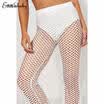 UK Women Lace High Waist Beach Wide Leg Pants See Through Swimwear Long Trousers