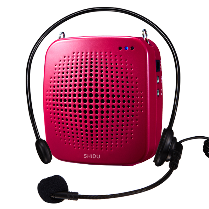 Ten degrees ShiDu SD-S511 15-watt high-power digital megaphone small bee teaching teacher dedicated guide waist hanging amplifier card small speakers rose red