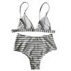 Womens Stripe Push-up Bikini Set High Waisted Swimsuit Bathing Suit Swimwear