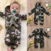 Newborn Baby Boy Girl Long Camo Romper Bodysuit Jumpsuit Playsuit Clothes Outfit