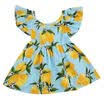 Fashion Baby Girls Back Bandage One-piece Dress Toddler Kid Lemon Holiday Skirts