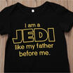 Infant Kids Baby Boy JEDI Romper Bodysuit Outfit Black Cotton Clothes One-Pieces