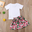 Summer 2PCS Baby Girls Kids T-shirt TopsSkirts mini Dress Outfits Clothes Set