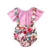 2Pcs Kids Baby Girls Romper Bodysuit Suspender Pants Overalls Clothes Outfits
