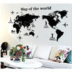 60x120cm Black large World Map wall Decals Vinyl Art Sticker Home Decor Mural
