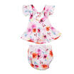 Cute Newborn Baby Girls Floral Backless Tops Shirt Pants Summer Outfits 2PCS Set