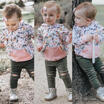 Cotton Infant Toddler Baby Girl Winter Top Floral Print Pullover Sweatshirt 0-5T