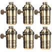 6 UNIDS E26 E27 Industrial Rústico Antiguo Retro Home Light Socket Vintage Edison Lámpara Colgante Base de Metal Titular Con Interruptor Perilla