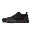Brand High quality all Black Mens leather casual shoes Fashion Breathable Sneakers fashion flats