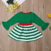 Toddler Kids Baby Girls Xmas Deer Striped Party Pageant Princess Dress Clothes