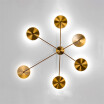 Baycheer HL484437 Polished Gold Round Led Wall Light 12W 3937" Wide 4 Light in White Light