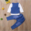 Newborn Kid Baby Girl Boy Bow Tie TopsDenim VestJean Pants Outfit Clothes 1-5Y