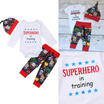 AU STock Newborn Baby Boys Girl Superhero Romper Jumpsuit Pants Outfits Clothes
