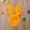 Cute Infant Baby Girls Butterfly Sleeve Velvet Romper Bodysuit Jumpsuit Playsuit