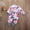 US STOCK Kid Baby Girls Outfits Floral Romper Bodysuit Jumpsuit Playsuit Clothes