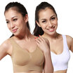 Jingdong Supermarket Antarctic sports bra 2 pieces equipped with anti-shock running anti-emptying vest girls underwear gathered no steel bra bra yoga sleep insignificant bra black white L