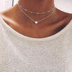 925 Silver Gold Heart Choker Chunky Chain Bib Necklace GF Women Jewelry Pendant