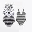 Summer One Piece Swimsuit Monokini Women Stripe Swimwear Push Up Padded Bikini