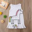 Baby Kids Girls Dress Toddler Princess Party Tutu Summer Unicorn Mini Dress