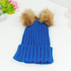 UK Stock Baby Kids Fur Pom Bobble Cap Autumn Warm Knit Beanie Hat 2017 Fashion