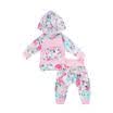 USA Stock Newborn Kid Baby Girl Flower Hooded Tops Pants Legging Outfits Clothes