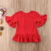 Princess Tops Mini Dress Kids Baby Girls Ruffle T-shirt Blouse Clothes Fit 2-7T
