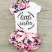 Newborn Kid Baby Girl Outfit Floral Clothes Romper Jumpsuit BodysuitPants Set B