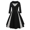 Polka Dot Knee Length A Line Vintage Dress