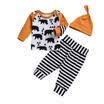 Toddler Outfits Clothes Kids Baby Girls Bear T-shirt Tops Long Pants Hat Set