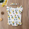 Newborn Infant Baby Girls Floral Romper Jumpsuit Sunsuit Headband Outfits 0-24M