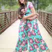 NEW Floral Plus Size Mother&Daughter Matching Floral Women Long Maxi Dresses