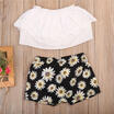 Newborn Baby Girls Off Shoulder Tops Sunflower Pants Shorts Outfits Clothes US