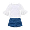 UK Kids Toddler Baby Girl Clothes Romper BodysuitShort Pants Sunsuit Outfit Set
