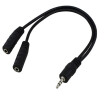 Headset Splitter Speaker&Headphone 35 mm AUX Audio Cable Splitter Black