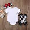 UK STOCK Infant Baby Girls Romper Jumpsuit Tops Leggings Headband 3Pcs Outfits