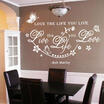 Bob Marley Quote Love The Life You Live Art Wall Sticker Decals Decor Removable