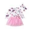 XMAS Toddler Kids Baby Girl Party Deer Long Sleeve Tutu Tulle Dress Clothes 1-6T