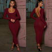 Women Lady Long Sleeve Pullover Casual Bandage Top Sweater Jumper Knitwear Dress