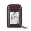 Mens Wallet Genuine Leather Credit Card Holder RFID Blocking Zipper Thin Pocket