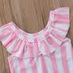 Canis Toddler Kid Baby Girls Striped Bikini Swimwear Swimsuit Bathing Suit Beach
