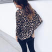 US Women Leopard Tops Long Sleeve V-Neck Autumn Cotton Casual T-Shirts Blouses